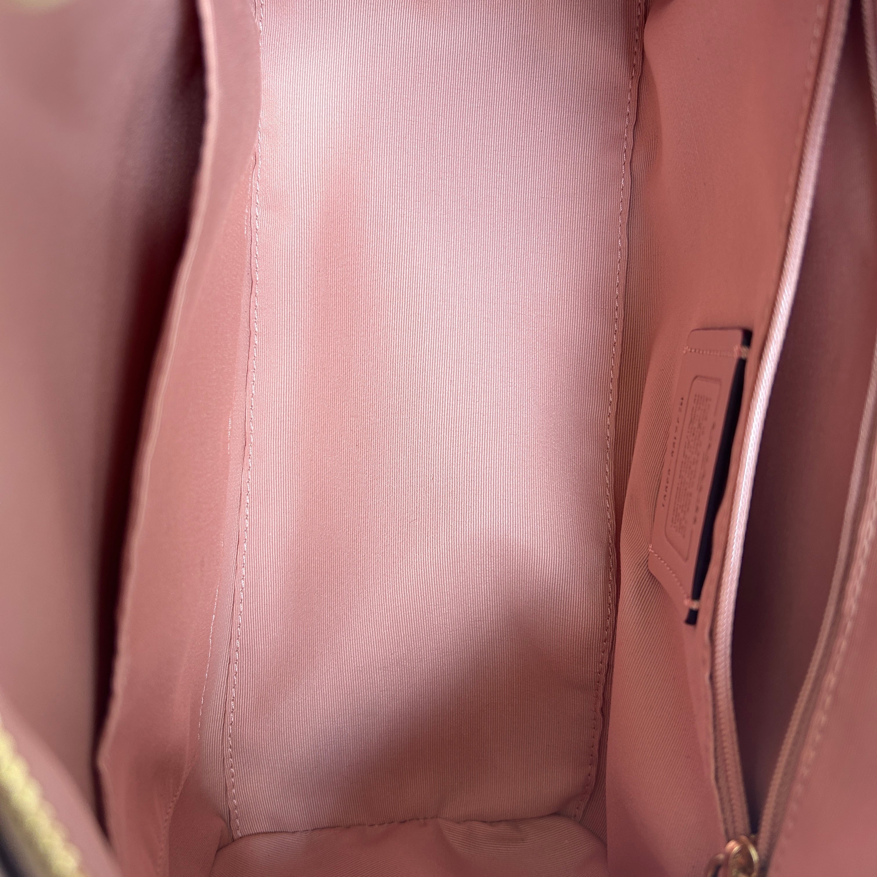 Coach Rowan Satchel Brown Pink Signature Canvas Leather Bag J2198-83607
