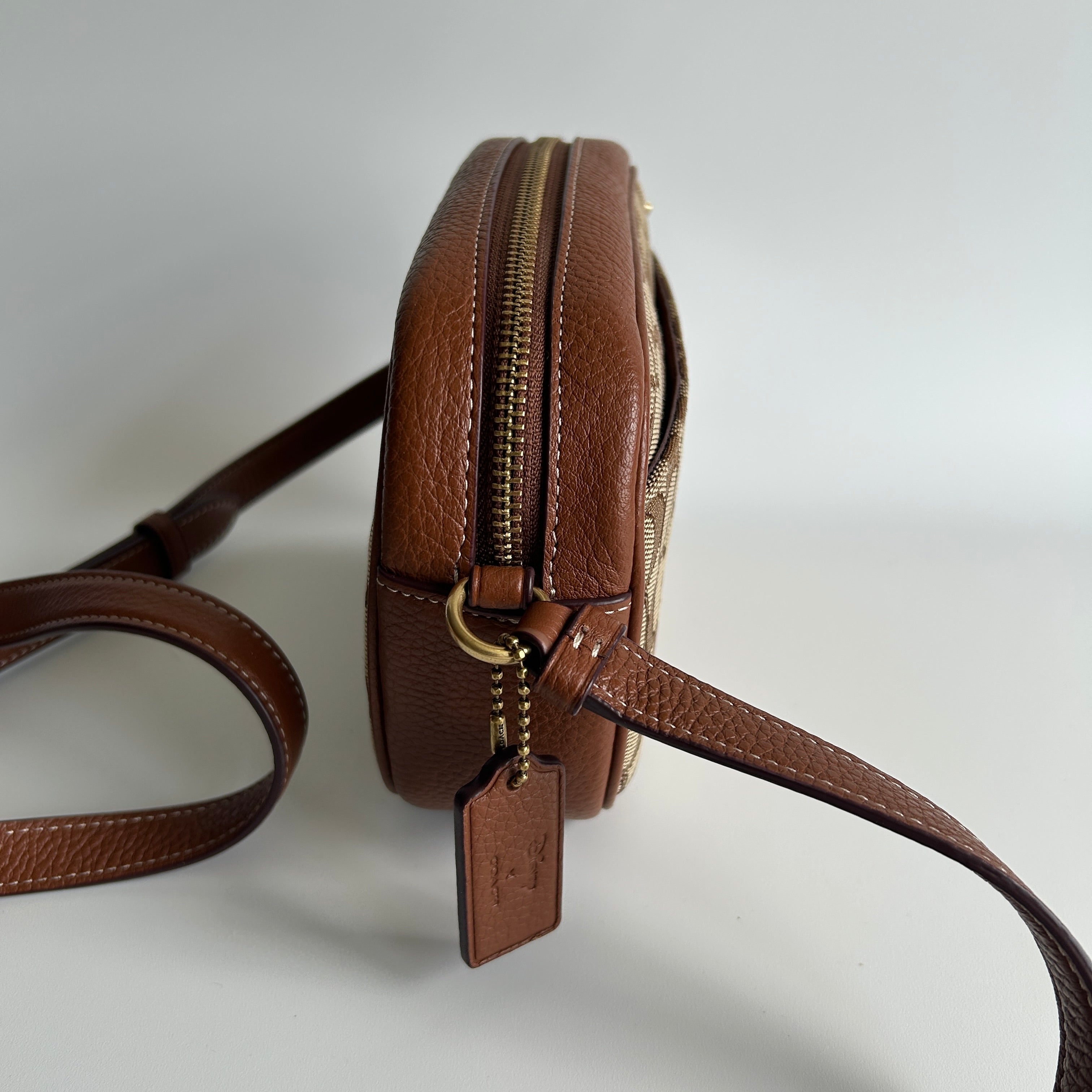 Coach Disney Mickey Mouse Brown Signature Canvas Leather Camera Bag CN034