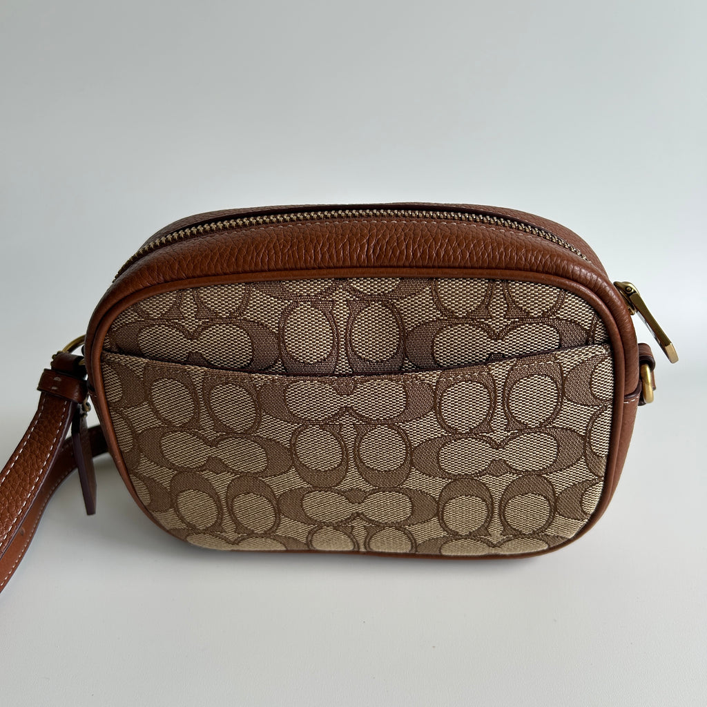 Coach Disney Mickey Mouse Brown Signature Canvas Leather Camera Bag CN034