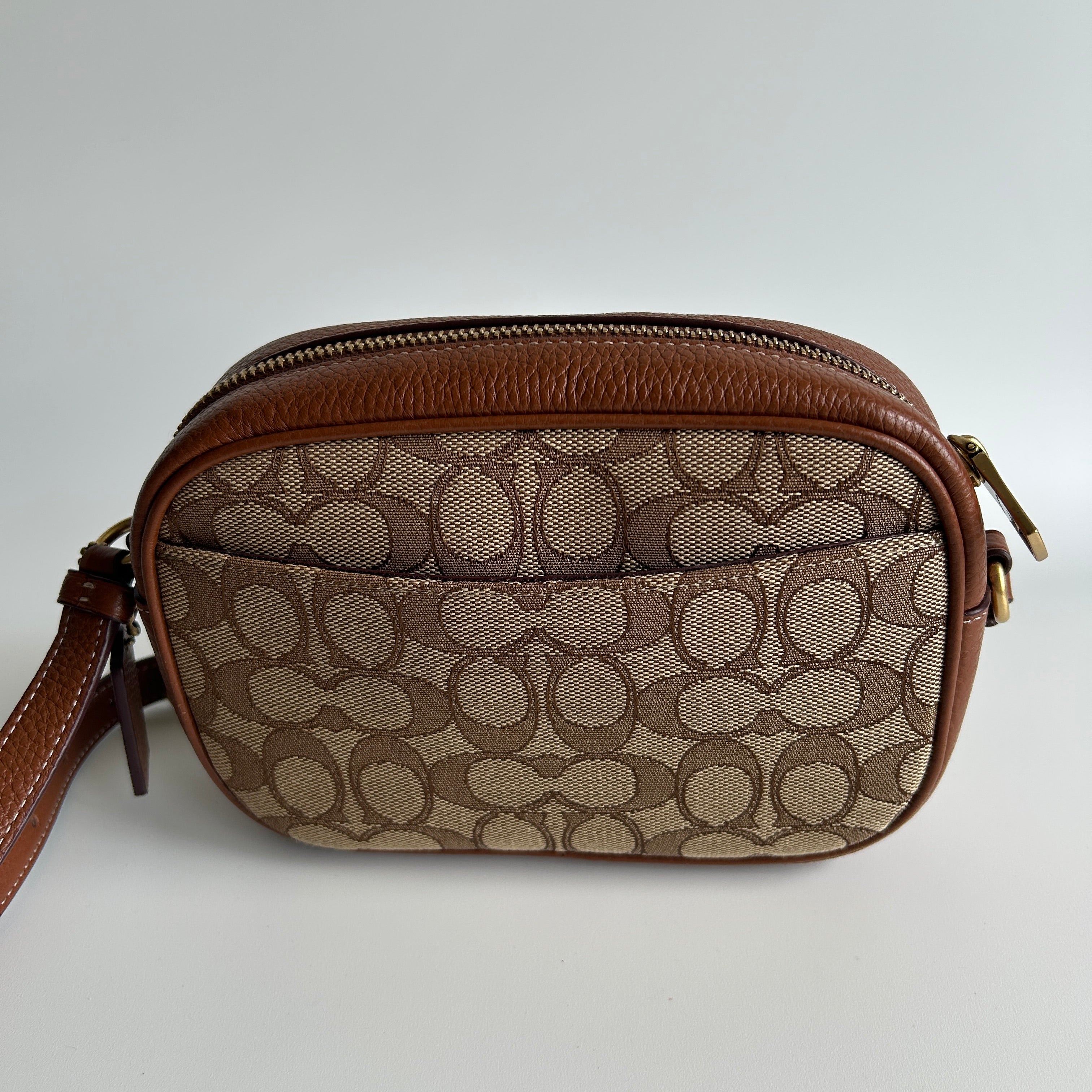 Coach Disney Mickey Mouse Brown Signature Canvas Leather Camera Bag CN034
