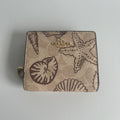 Coach Snap Wallet Seashell Print Khaki Brown Signature Canvas Excellent