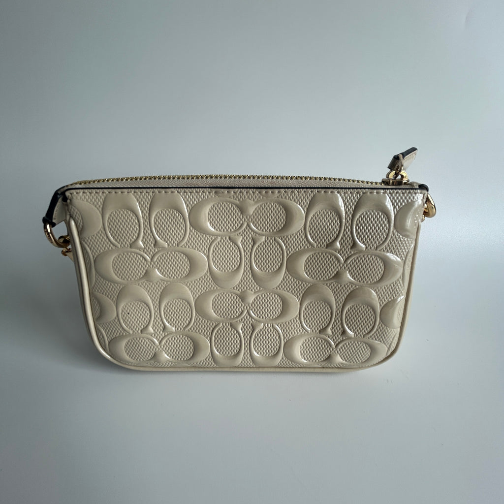 Coach Nolita 19 Chalk White Patent Leather Shoulder Bag Excellent