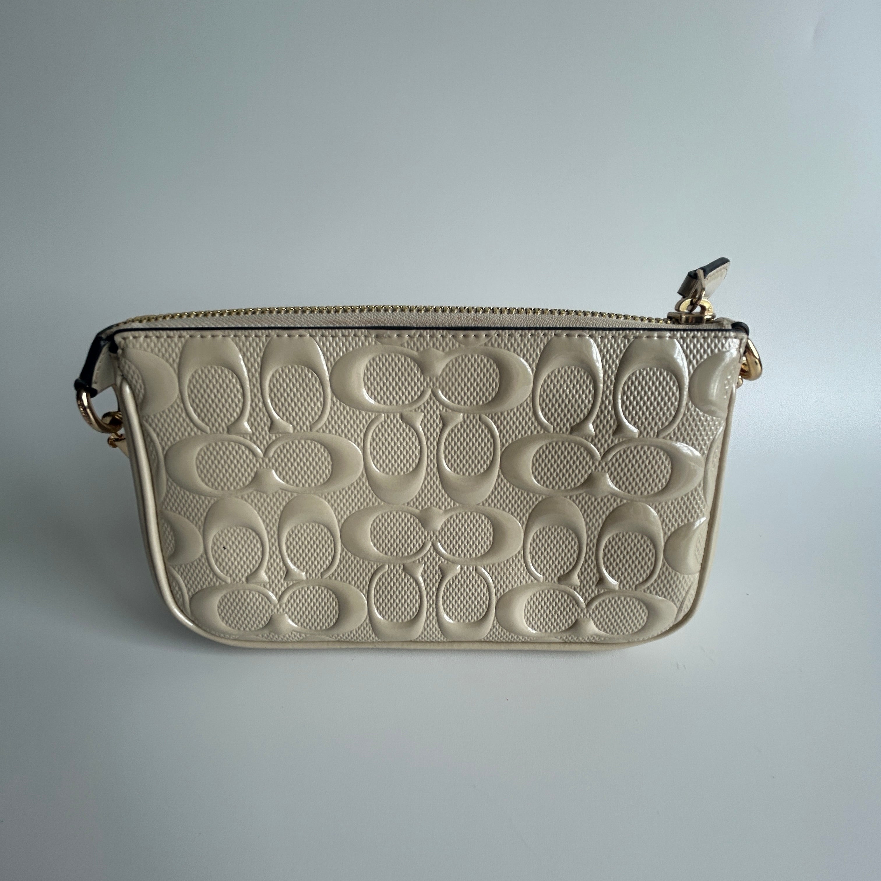 Coach Nolita 19 Chalk White Patent Leather Shoulder Bag Excellent