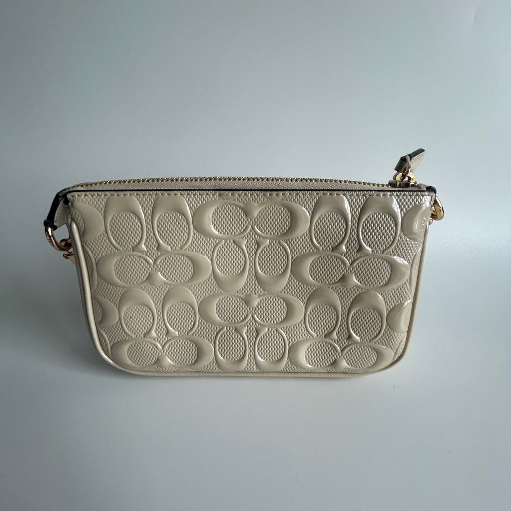 Coach Nolita 19 Chalk White Patent Leather Shoulder Bag Excellent