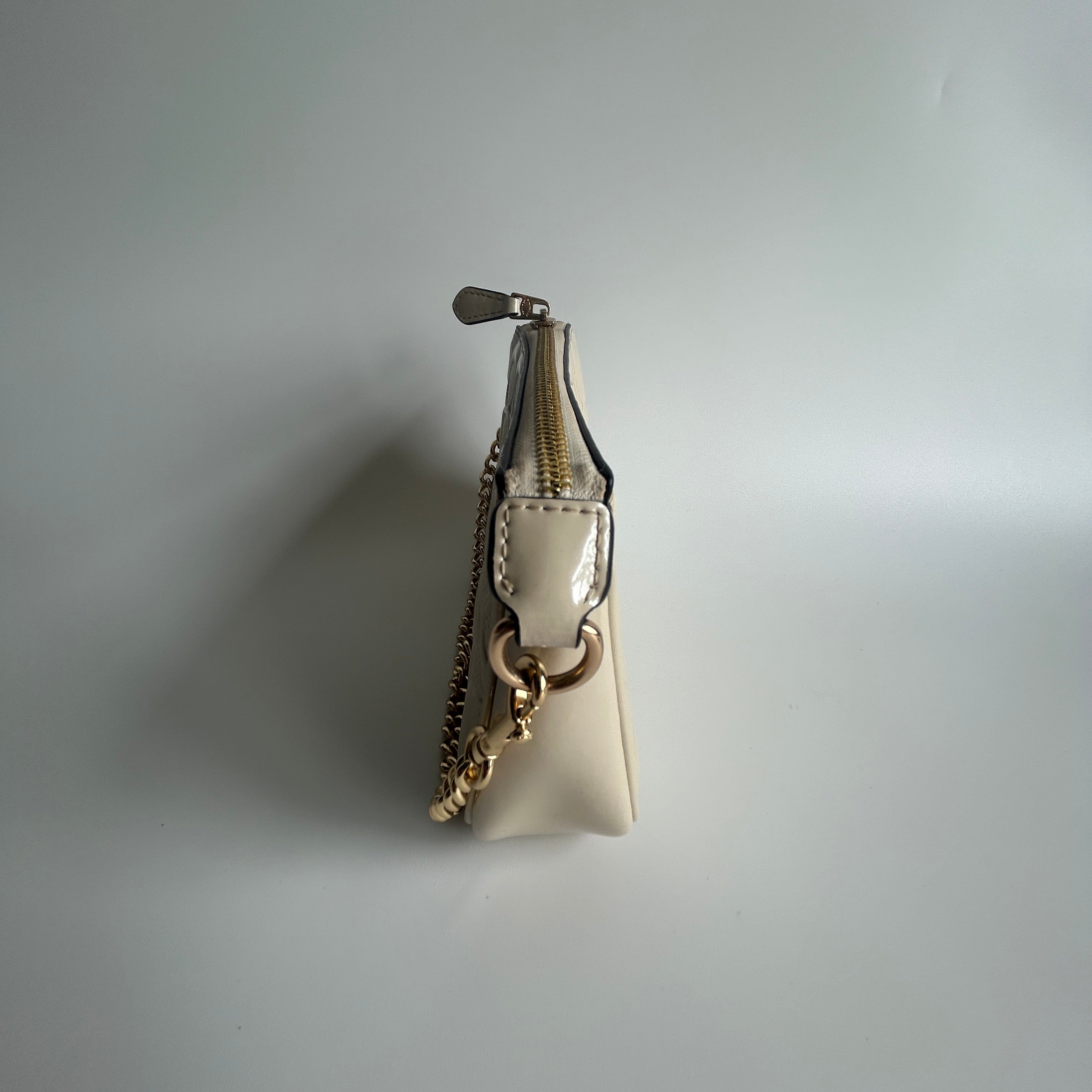 Coach Nolita 19 Chalk White Patent Leather Shoulder Bag Excellent