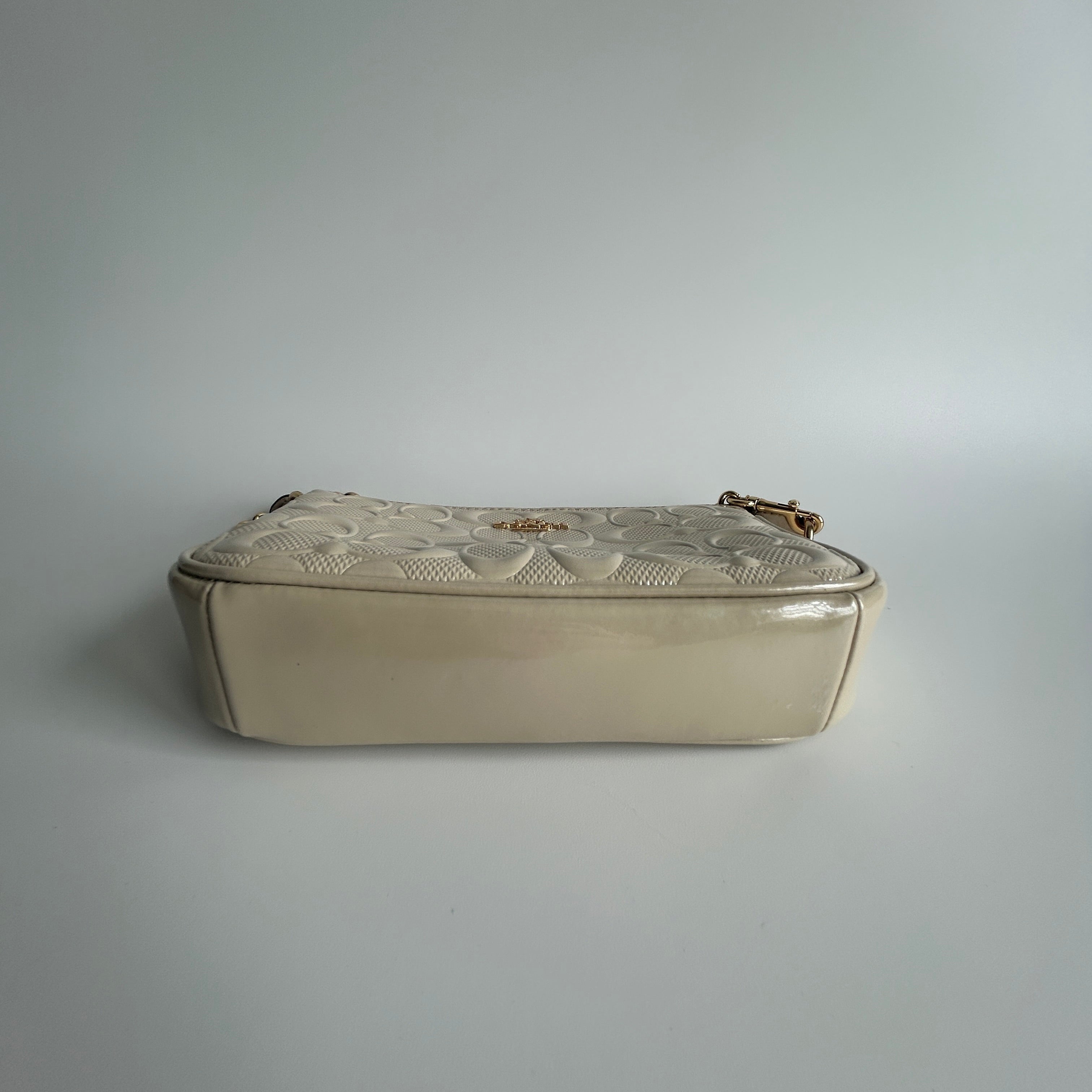 Coach Nolita 19 Chalk White Patent Leather Shoulder Bag Excellent