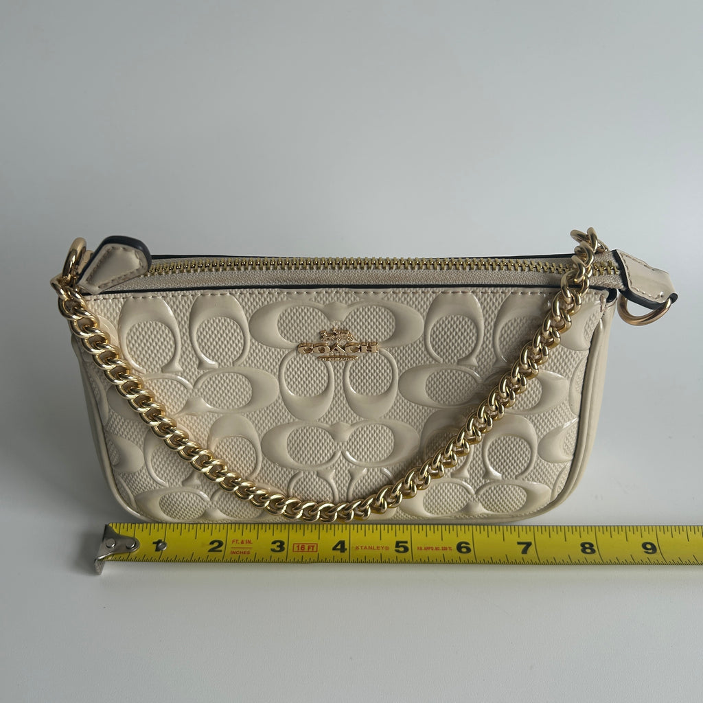Coach Nolita 19 Chalk White Patent Leather Shoulder Bag Excellent
