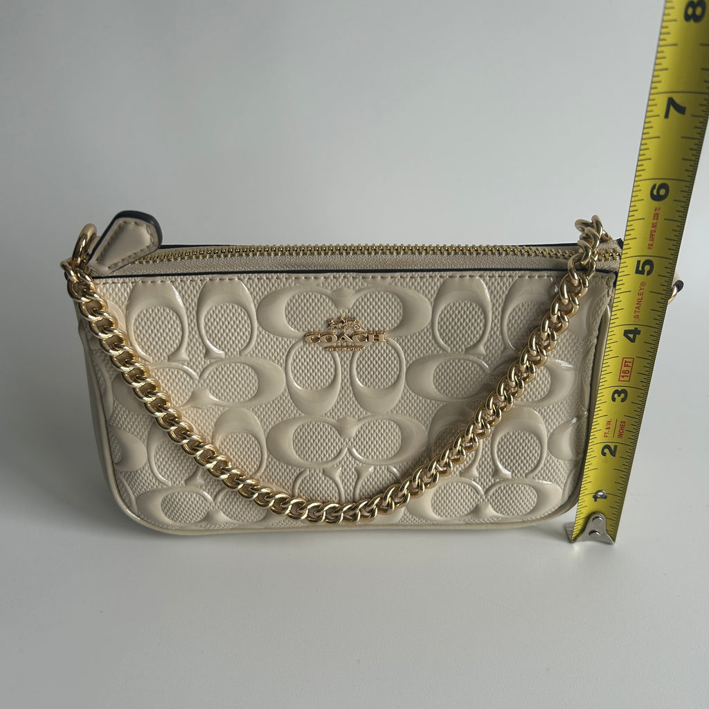 Coach Nolita 19 Chalk White Patent Leather Shoulder Bag Excellent