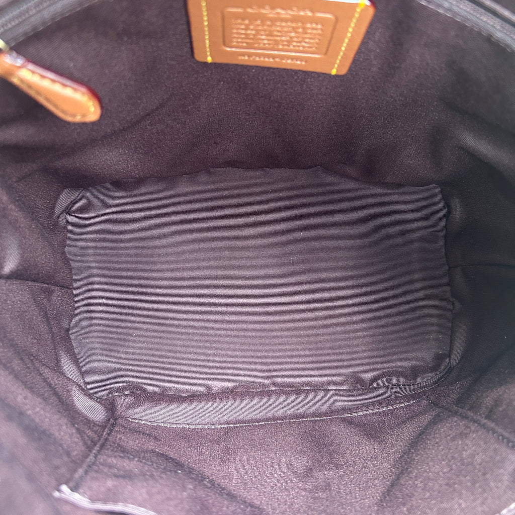 Coach Jude Bag Walnut Black Signature Canvas Leather Shoulder Bag New