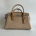 Coach Darcie Carryall Sandy Beige Multi Pebbled Leather Satchel NEW