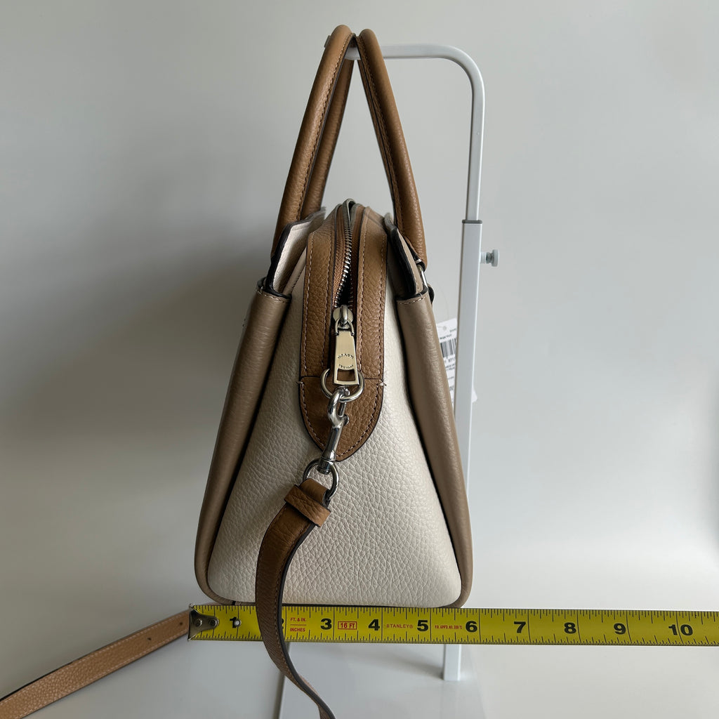 Coach Darcie Carryall Sandy Beige Multi Pebbled Leather Satchel NEW