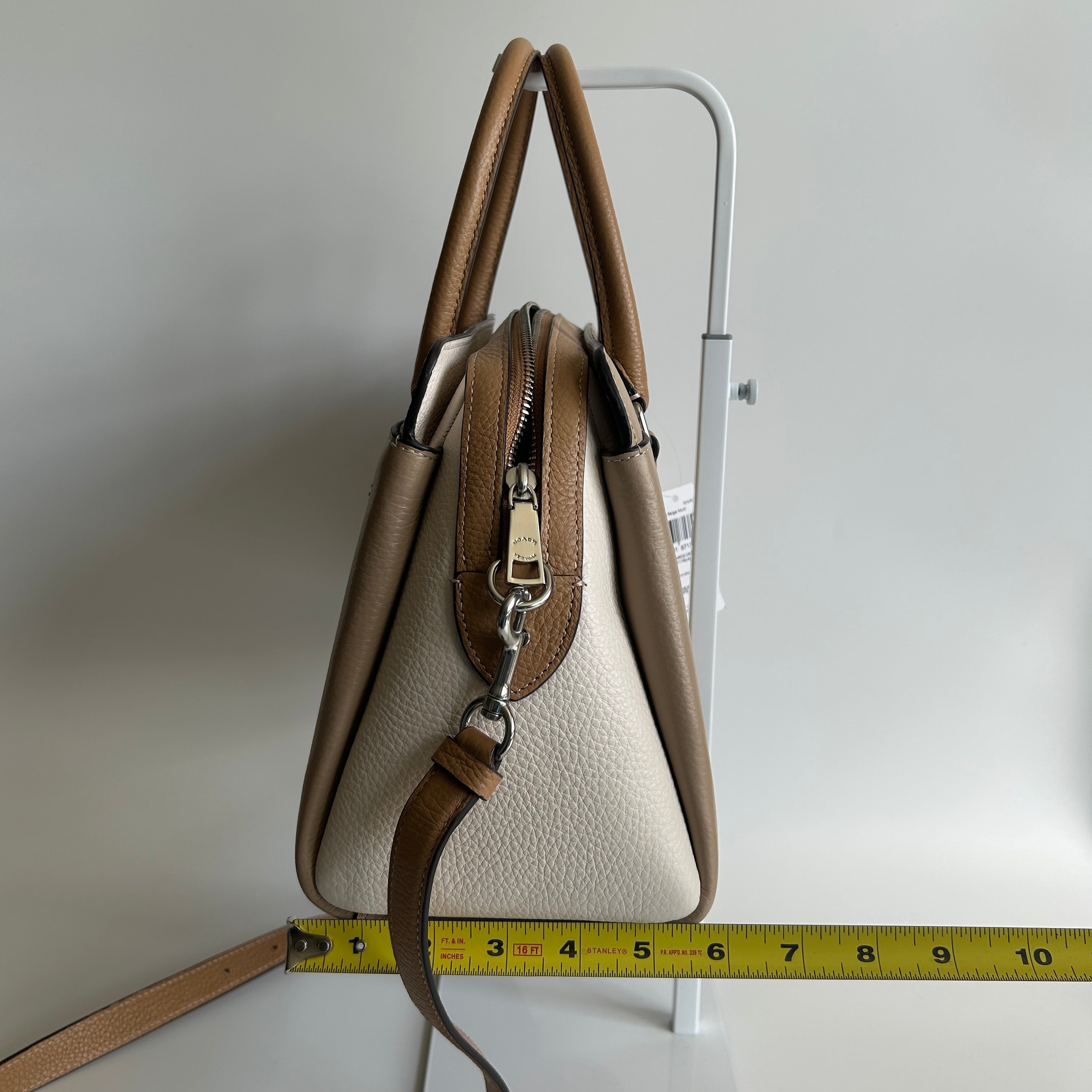 Coach Darcie Carryall Sandy Beige Multi Pebbled Leather Satchel NEW