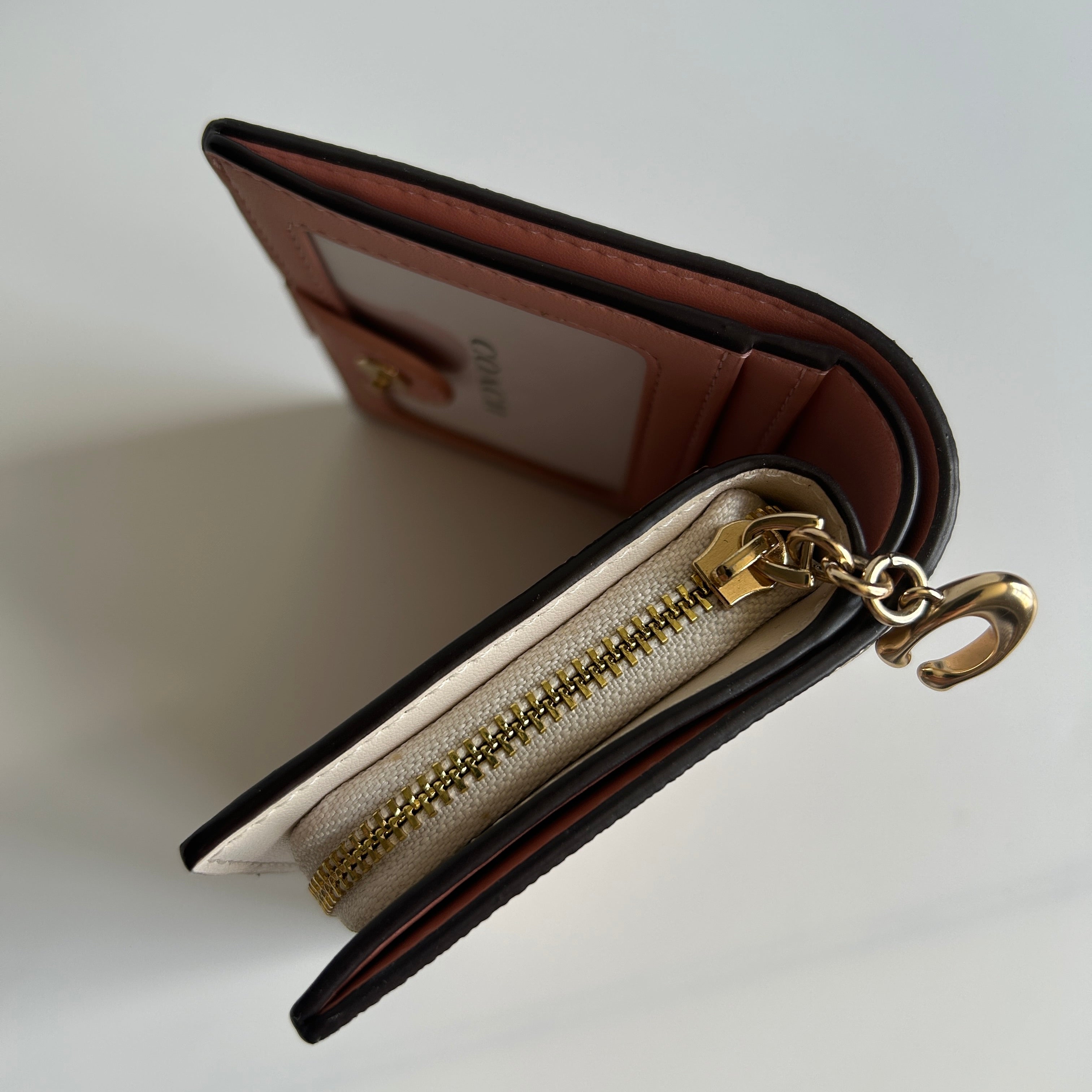 Coach Snap Wallet Chalk Floral Signature Canvas C8703 Excellent