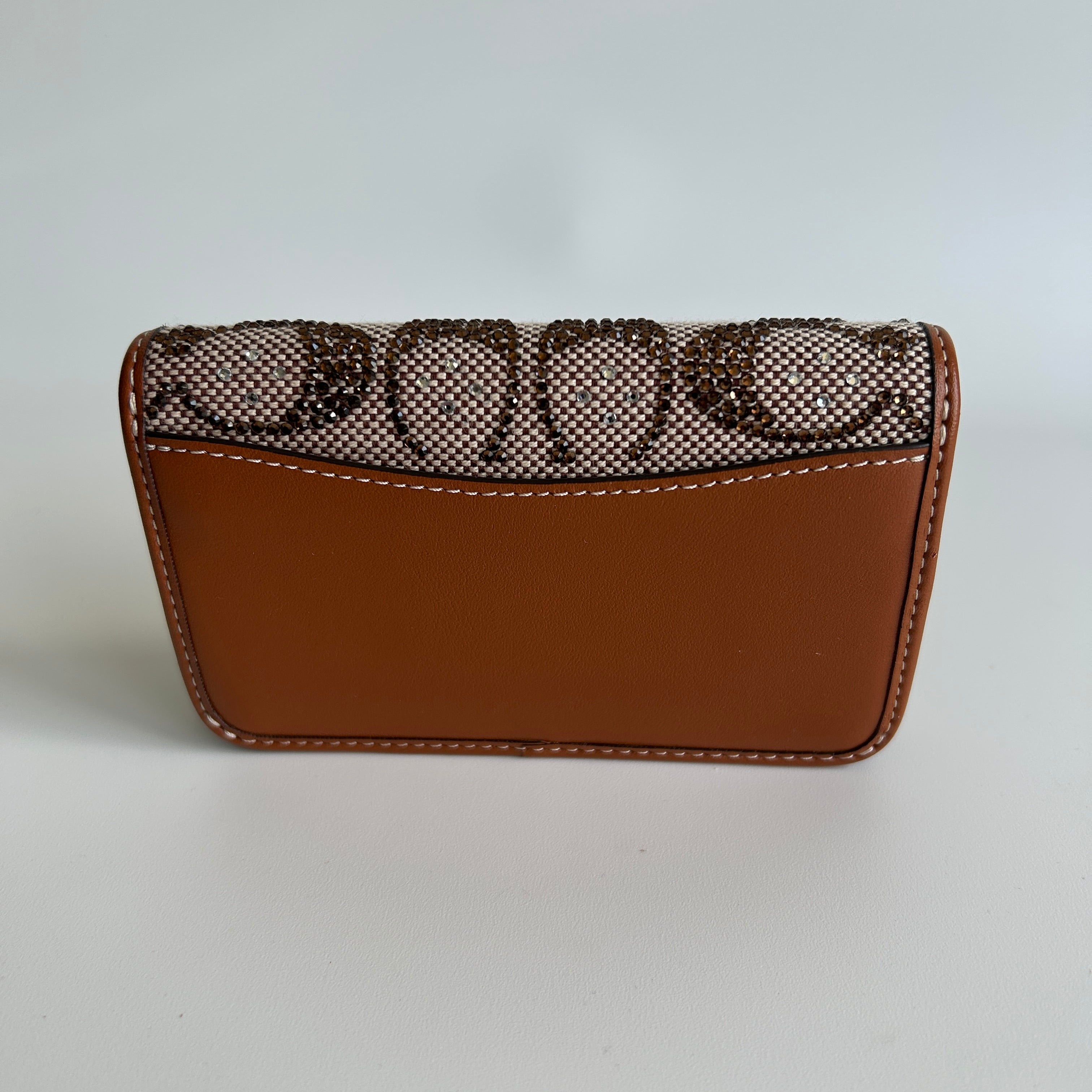 Coach Essential Slim Card Case Crystal Signature Canvas C7182 Excellent