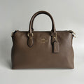 Coach Georgia Satchel Brown Pebble Leather Shoulder Bag CR156 Good