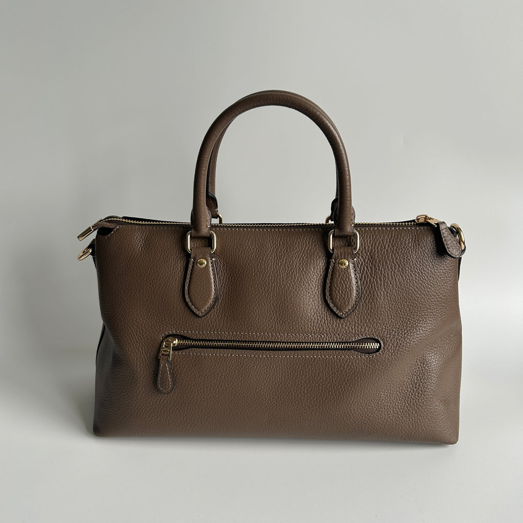 Coach Georgia Satchel Brown Pebble Leather Shoulder Bag CR156 Good