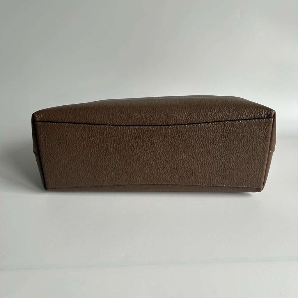 Coach Georgia Satchel Brown Pebble Leather Shoulder Bag CR156 Good