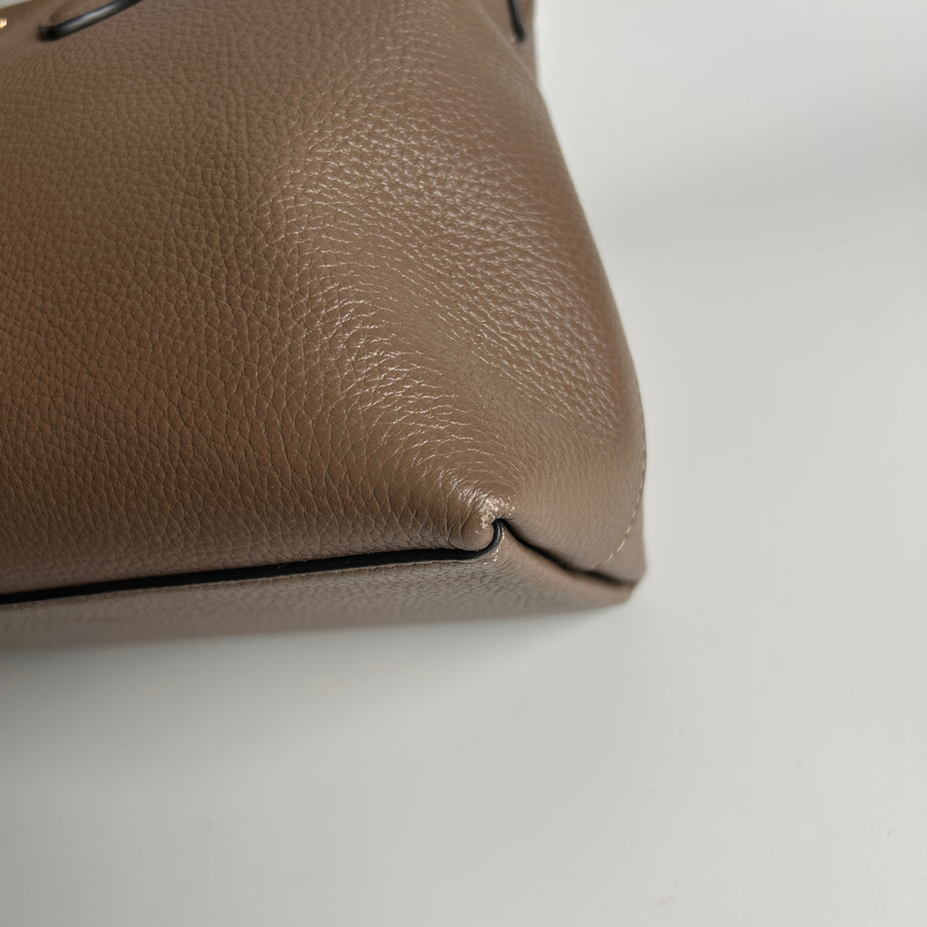 Coach Georgia Satchel Brown Pebble Leather Shoulder Bag CR156 Good