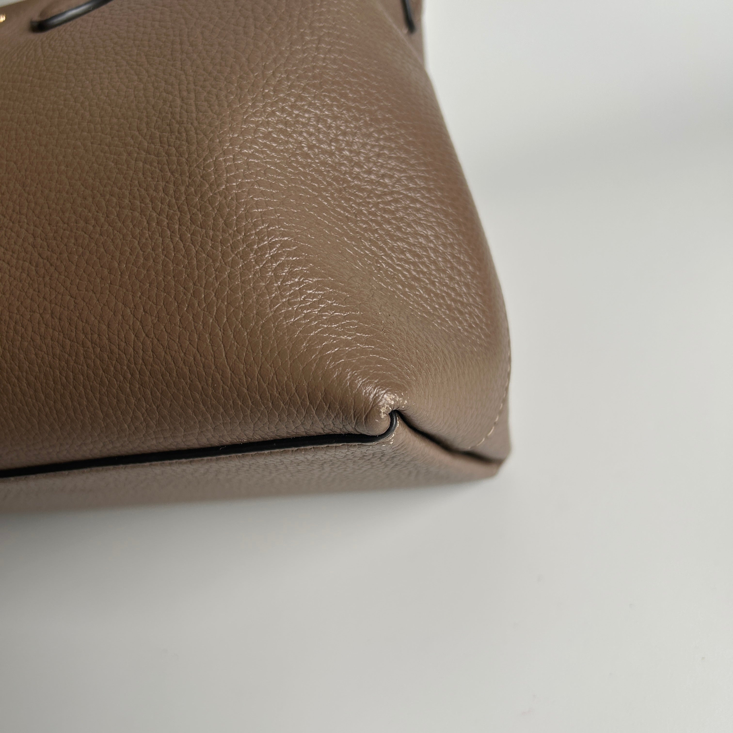 Coach Georgia Satchel Brown Pebble Leather Shoulder Bag CR156 Good