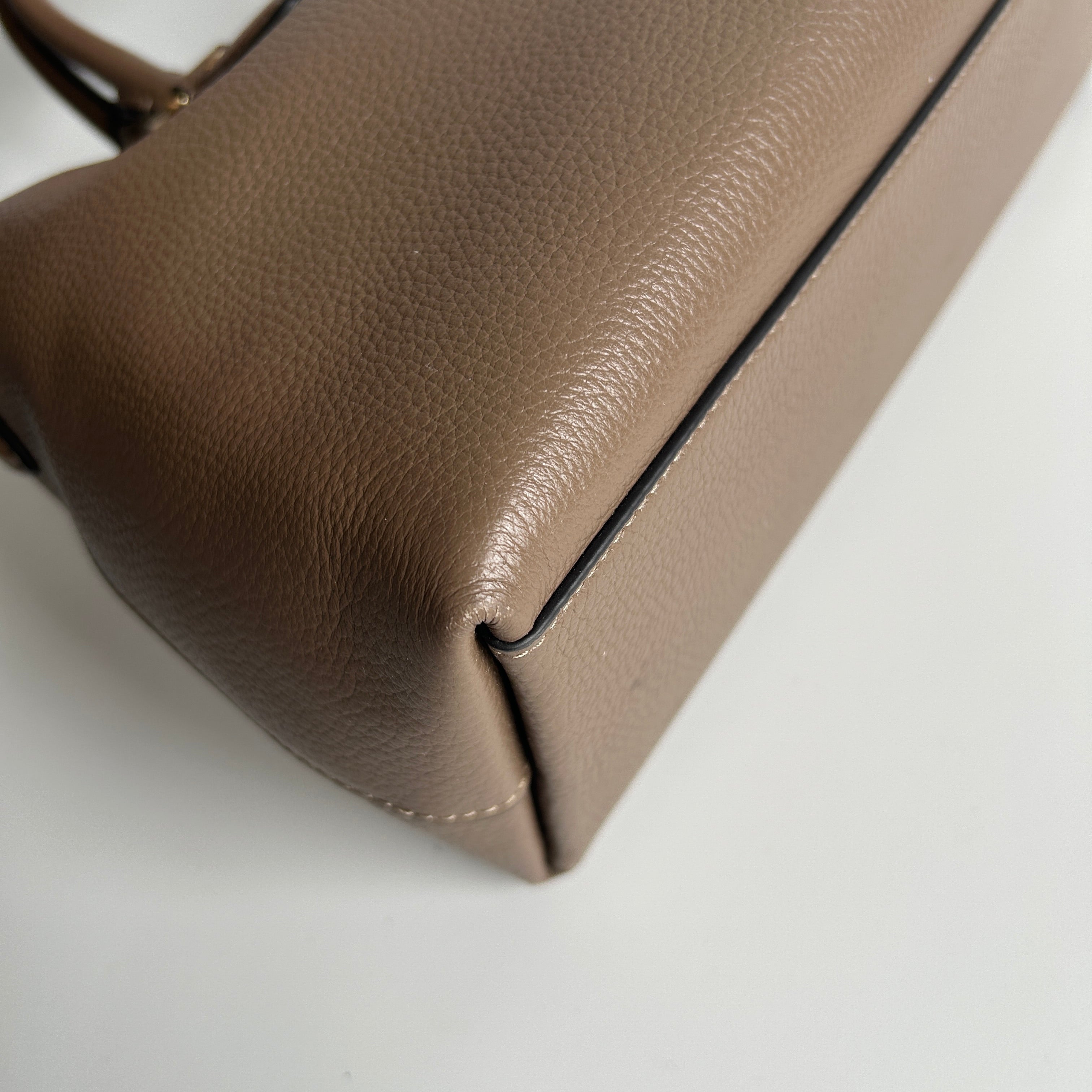 Coach Georgia Satchel Brown Pebble Leather Shoulder Bag CR156 Good