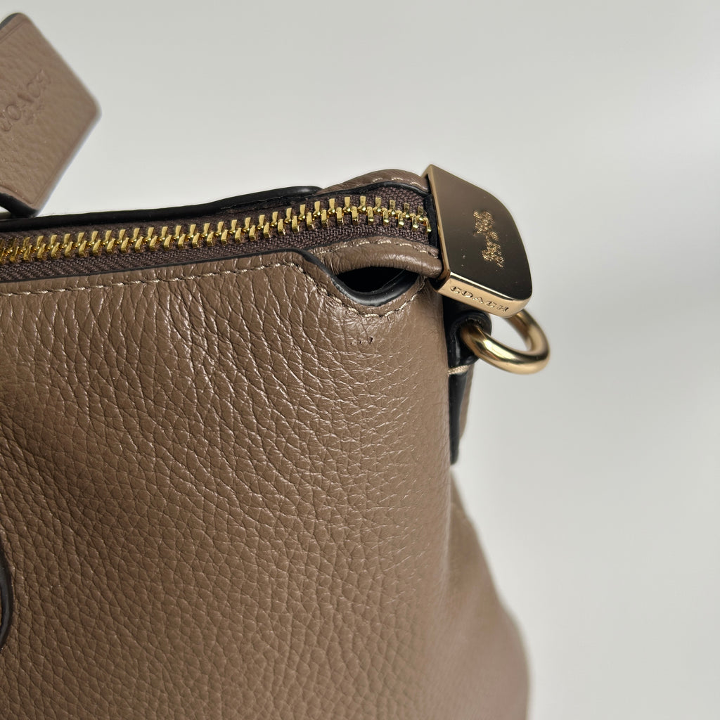 Coach Georgia Satchel Brown Pebble Leather Shoulder Bag CR156 Good