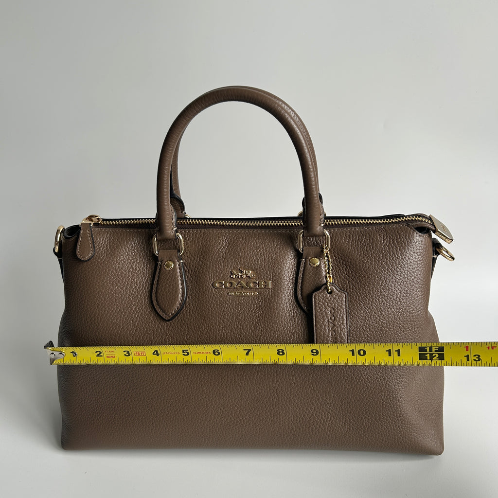 Coach Georgia Satchel Brown Pebble Leather Shoulder Bag CR156 Good