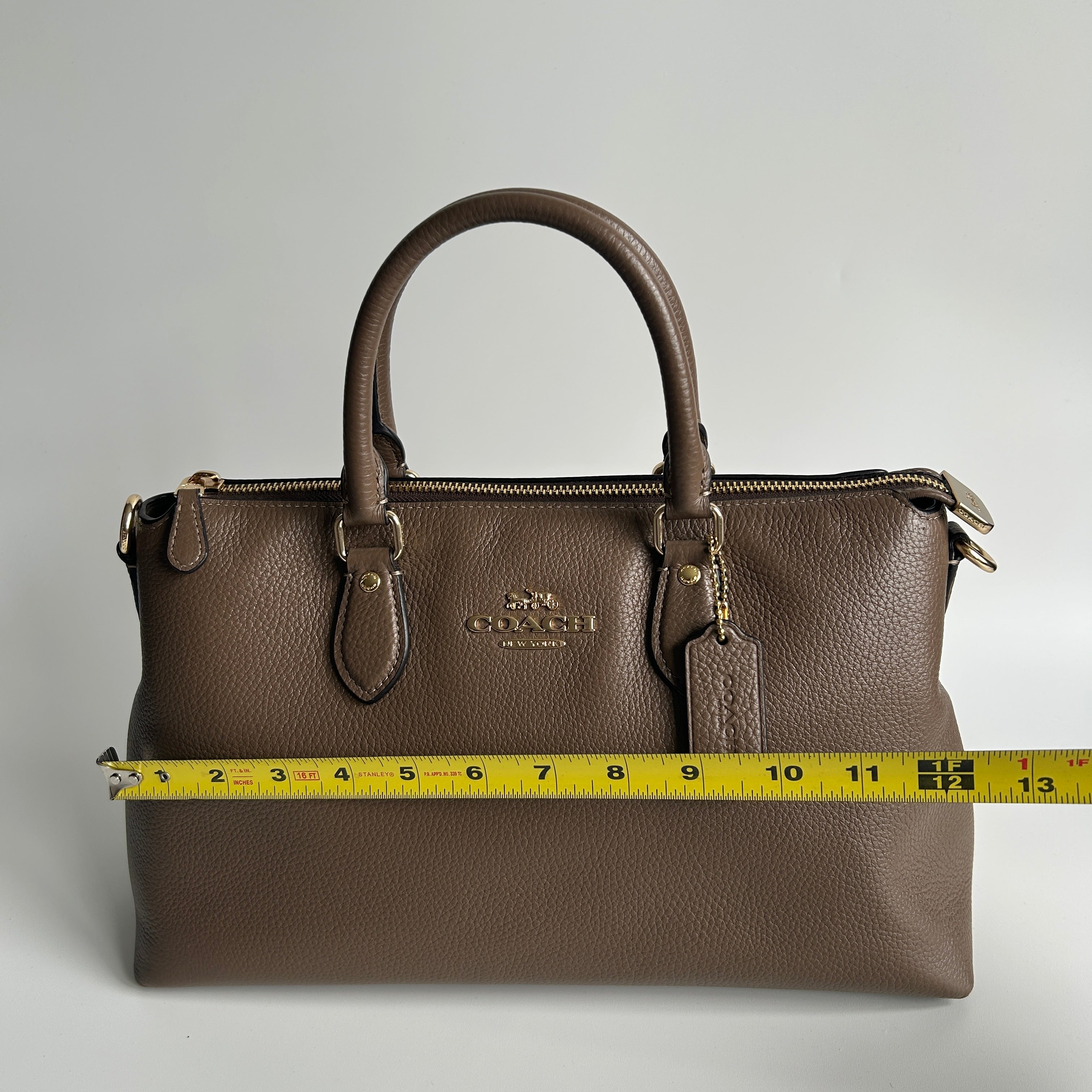 Coach Georgia Satchel Brown Pebble Leather Shoulder Bag CR156 Good