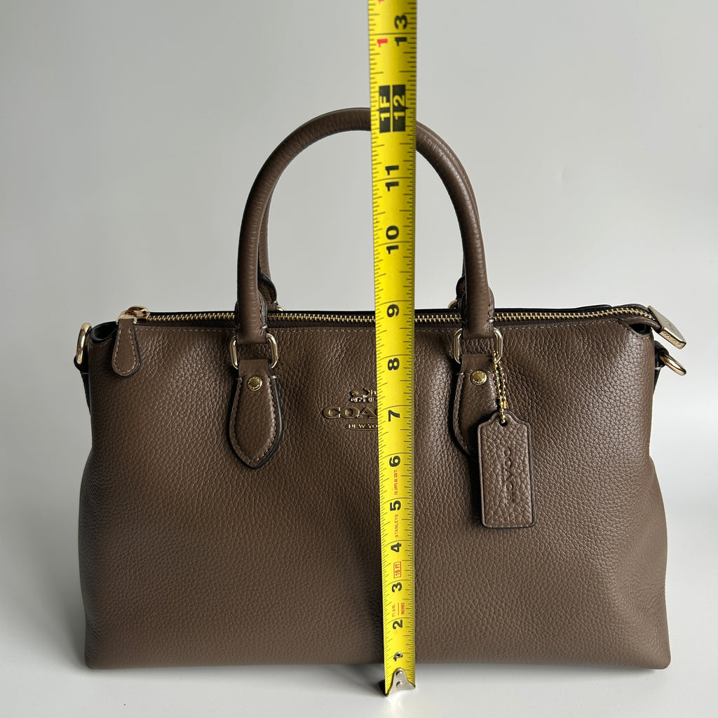 Coach Georgia Satchel Brown Pebble Leather Shoulder Bag CR156 Good