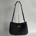 Coach Penelope Brown Signature Canvas Leather Shoulder Bag CO953 Excellent