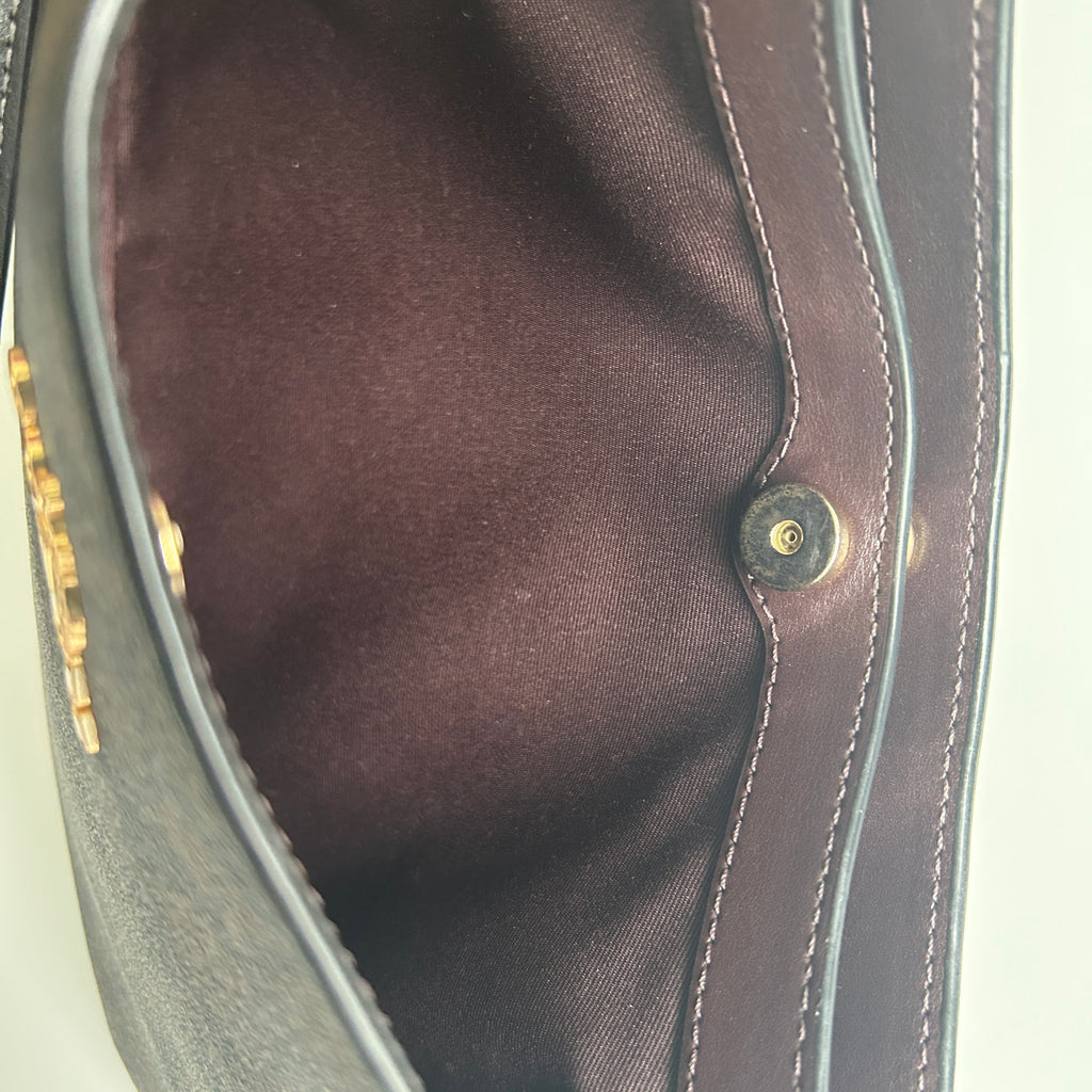 Coach Penelope Brown Signature Canvas Leather Shoulder Bag CO953 Excellent