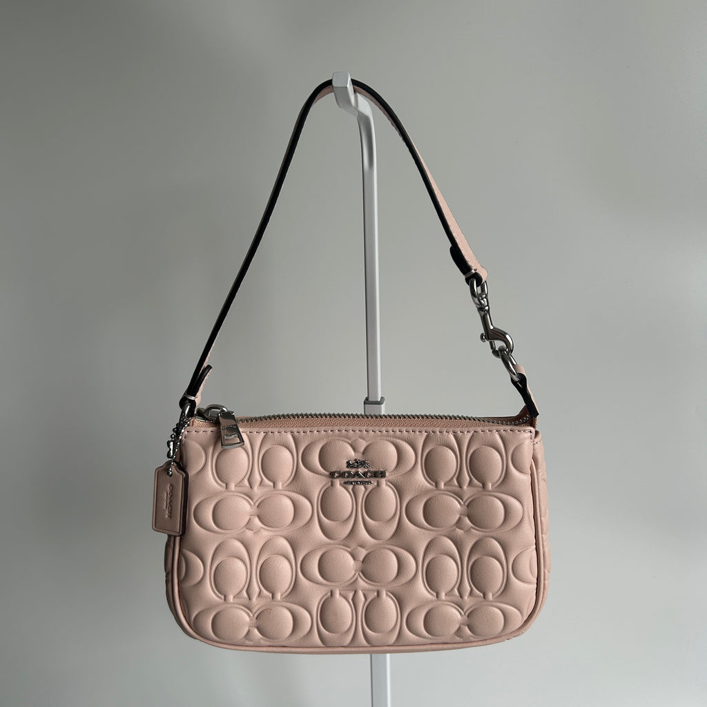Coach Nolita 19 Shell Pink Debossed Leather Shoulder Bag Excellent
