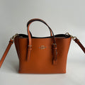 Coach Mollie Tote 25 Canyon Orange Pebbled Leather Shoulder Bag Excellent