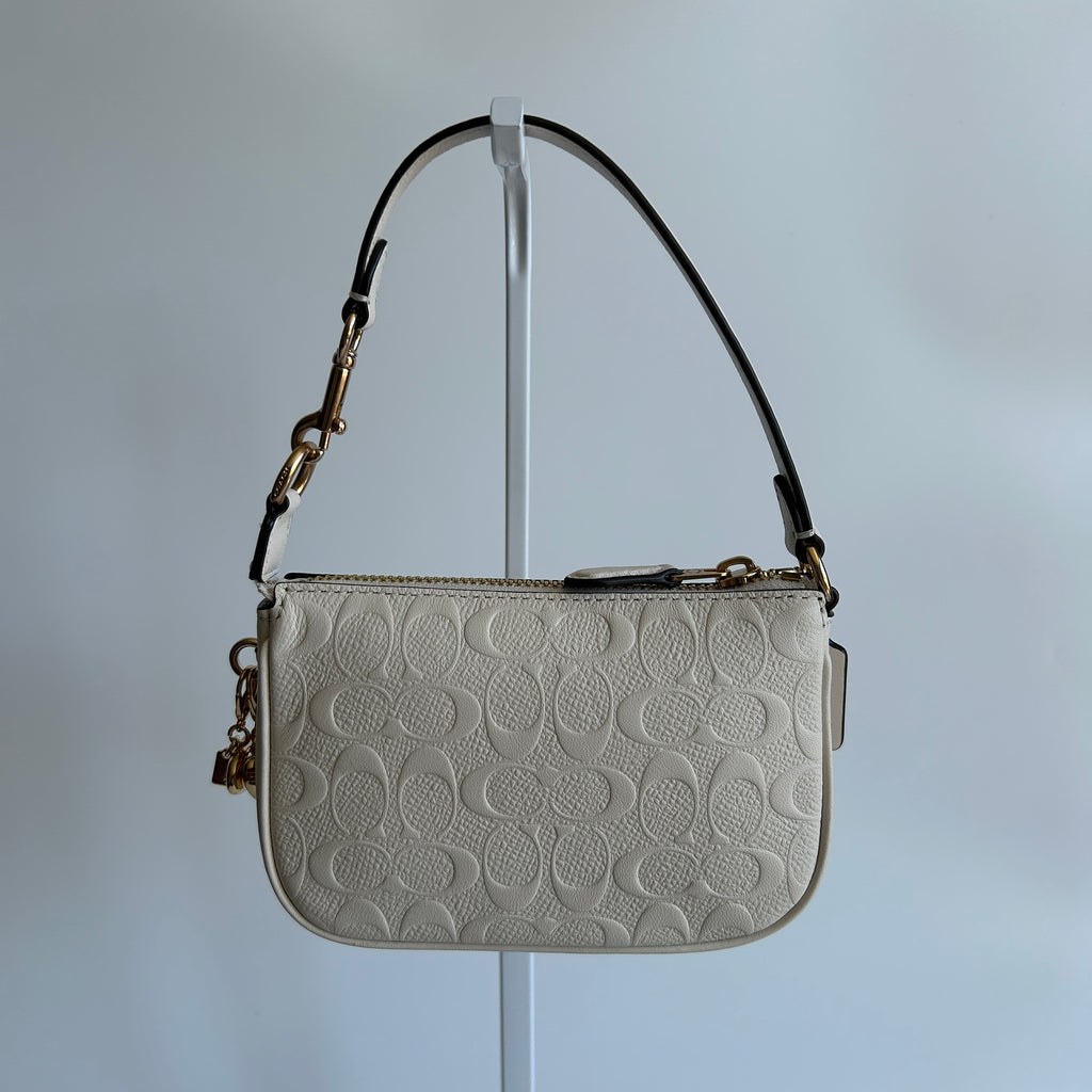 Coach Nolita 19 Chalk White Pebbled Leather Shoulder Bag Excellent