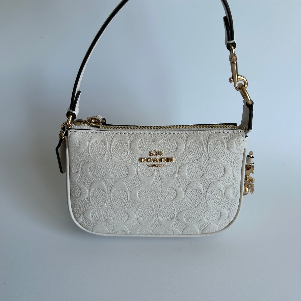 Coach Nolita 19 Chalk White Pebbled Leather Shoulder Bag Excellent