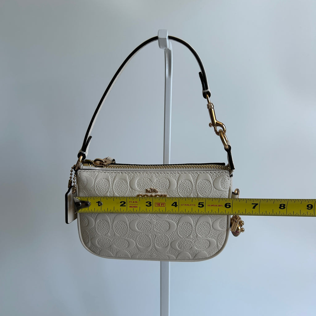 Coach Nolita 19 Chalk White Pebbled Leather Shoulder Bag Excellent