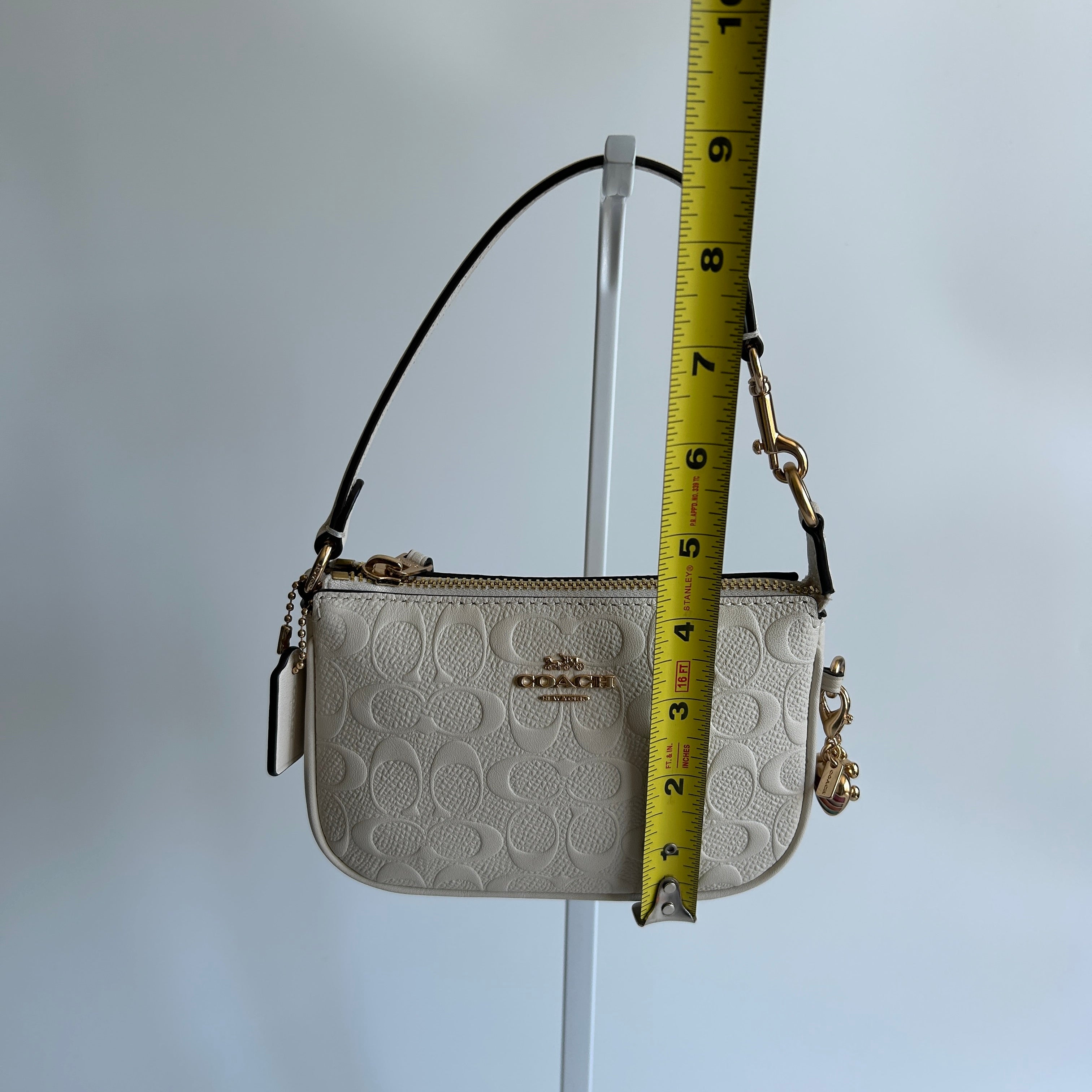 Coach Nolita 19 Chalk White Pebbled Leather Shoulder Bag Excellent