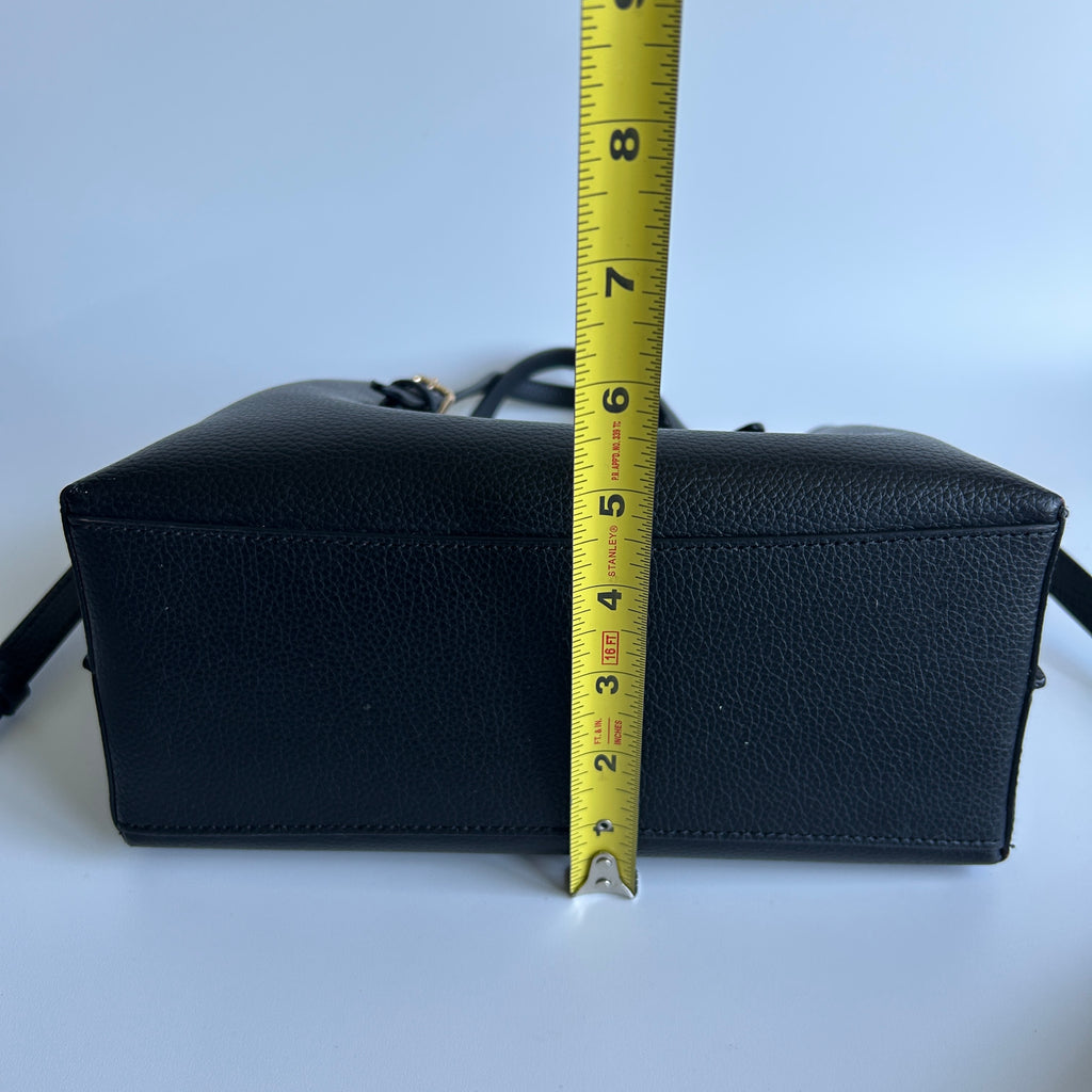 Coach Mollie Tote 25 Black Pebbled Leather Crossbody Bag Good