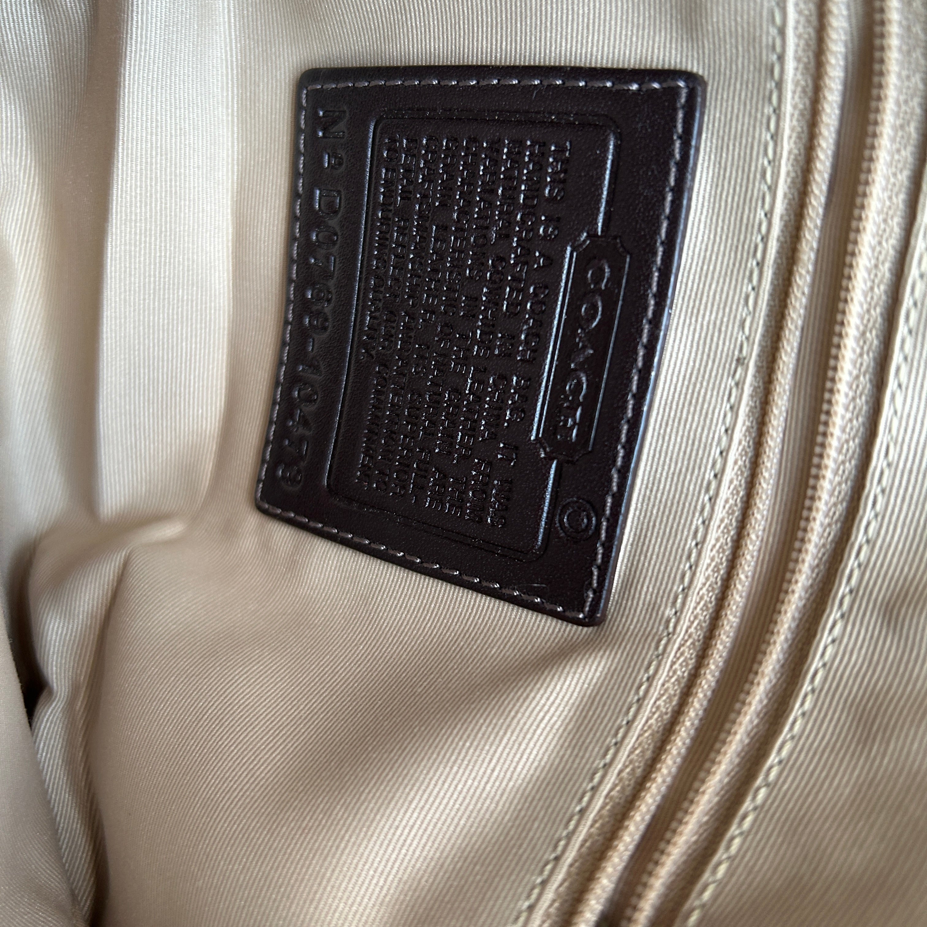 Coach Soho F10479 Brown Pebbled Leather Embroidered Flap Bag Good