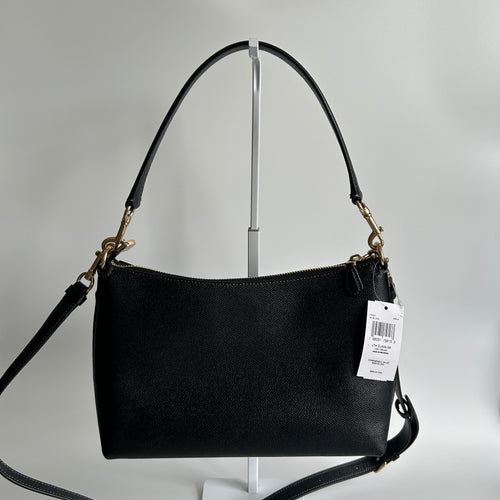 Coach Clara Black Crossgrain Leather Shoulder Bag CE584 NWT