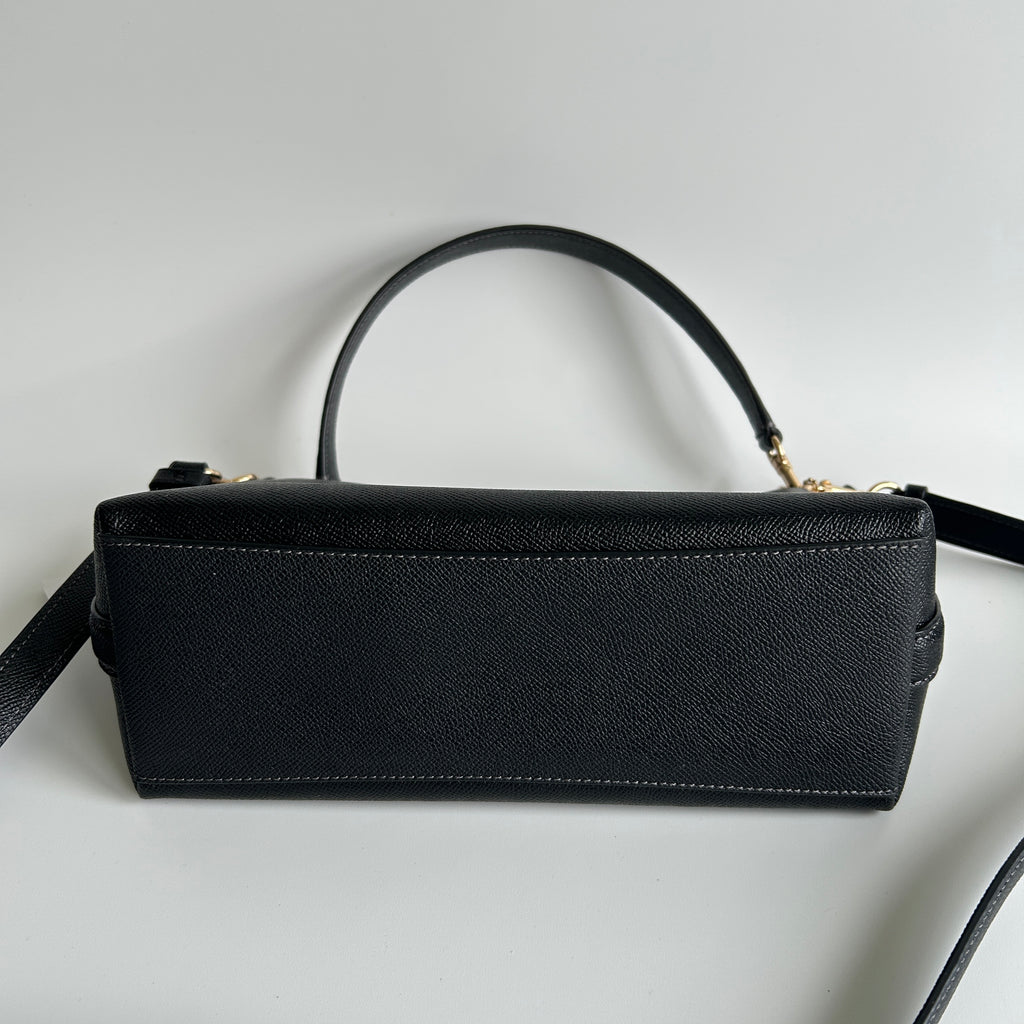 Coach Clara Black Crossgrain Leather Shoulder Bag CE584 NWT