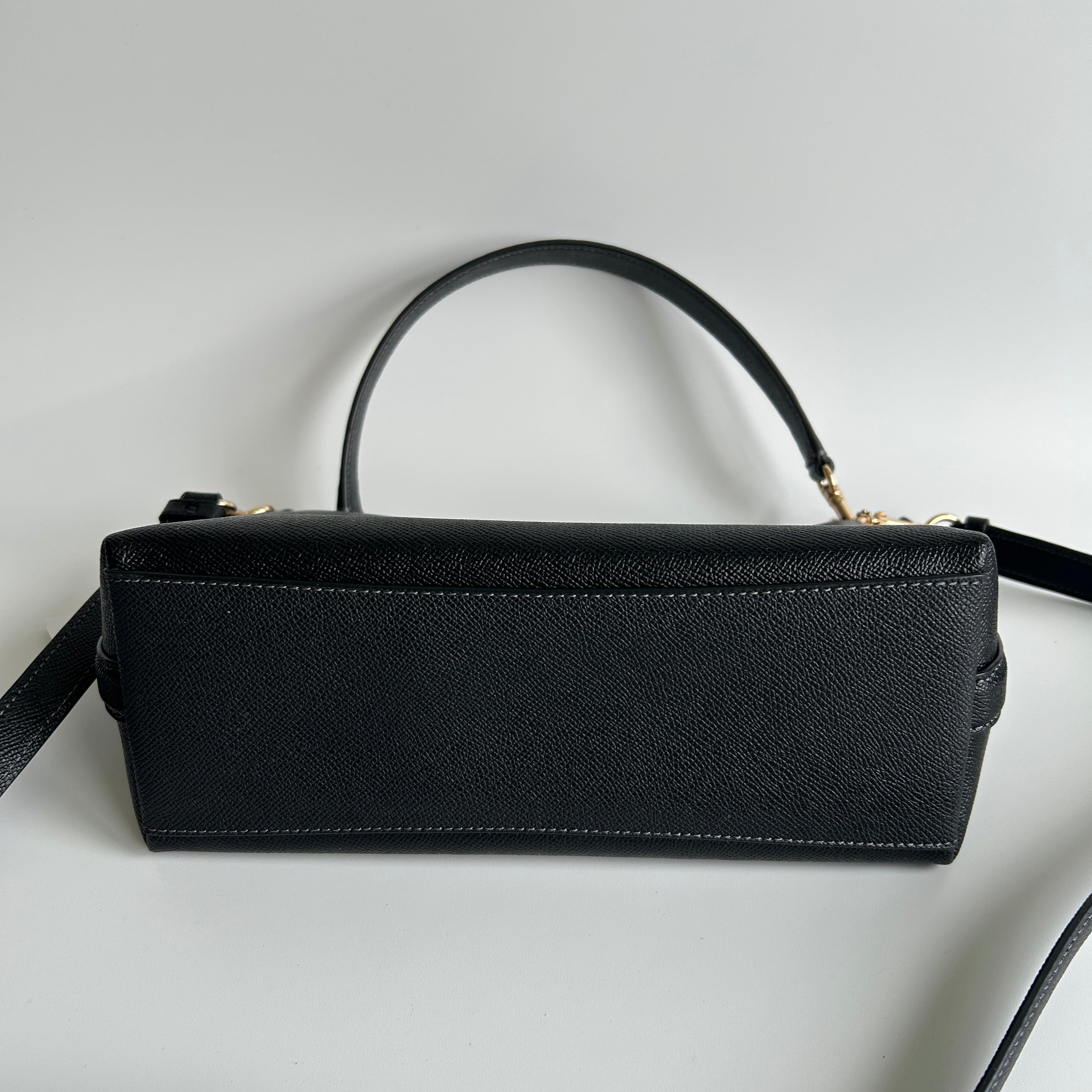 Coach Clara Black Crossgrain Leather Shoulder Bag CE584 NWT