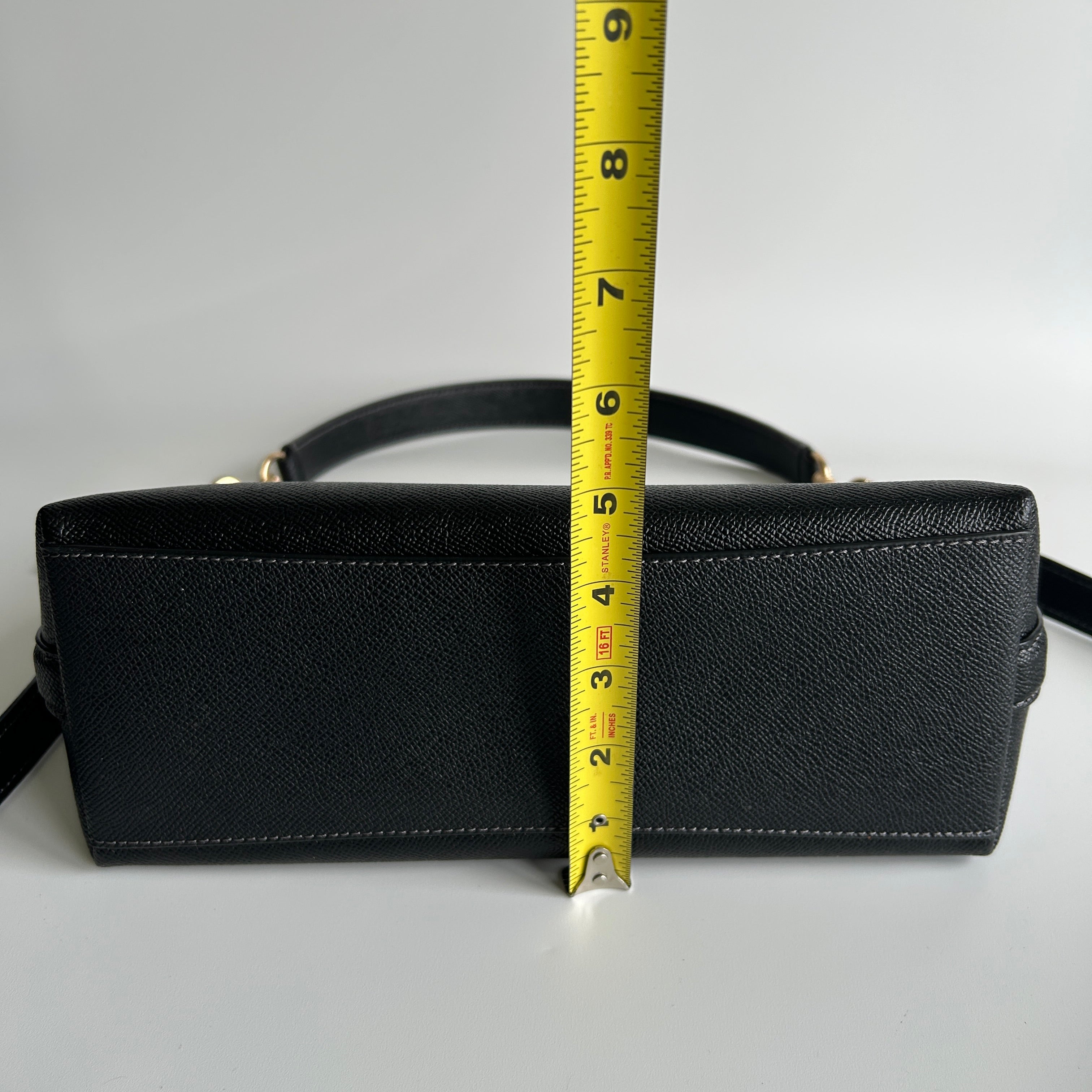Coach Clara Black Crossgrain Leather Shoulder Bag CE584 NWT