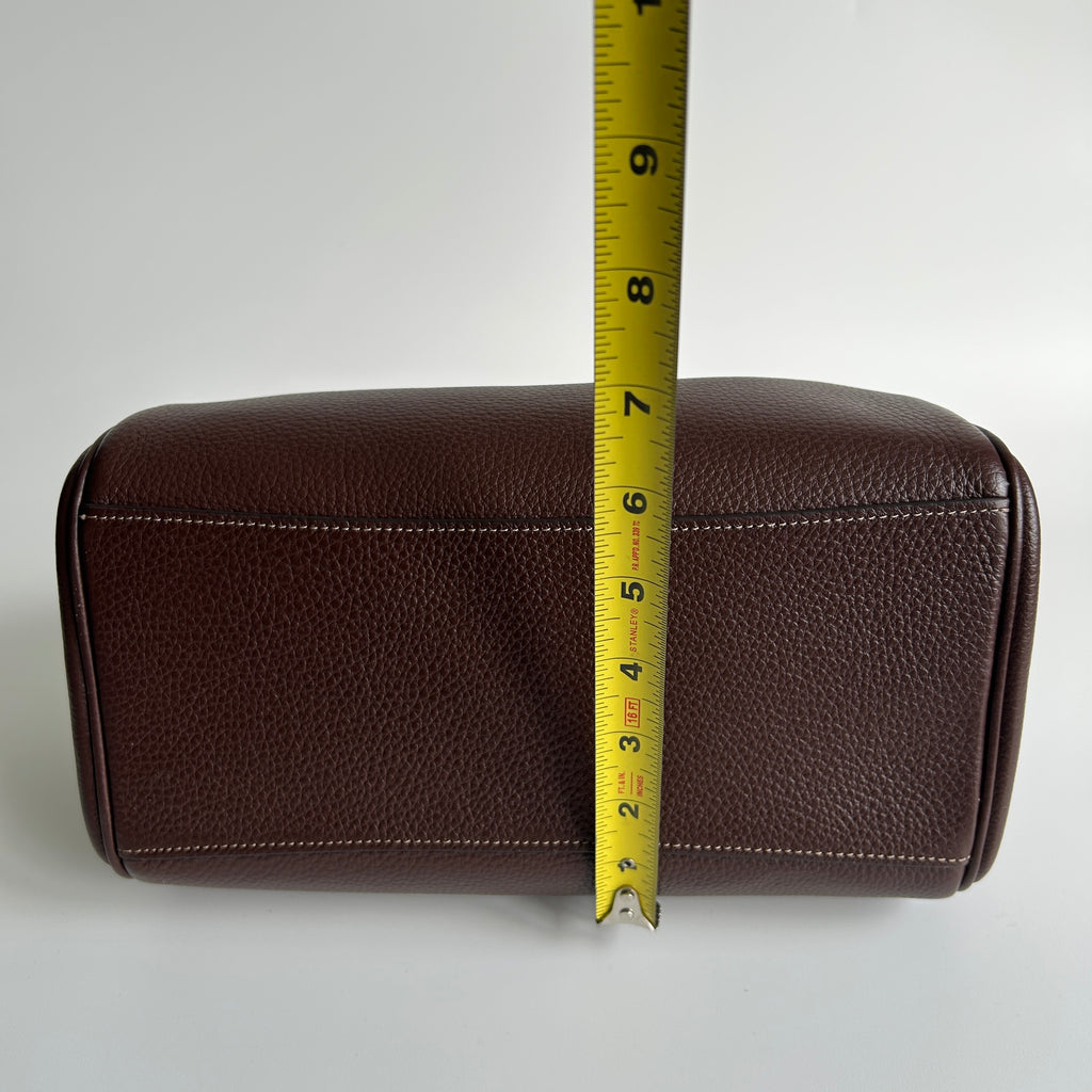 Coach Rowan Satchel Dark Brown Pebbled Leather Handbag CV932 Excellent