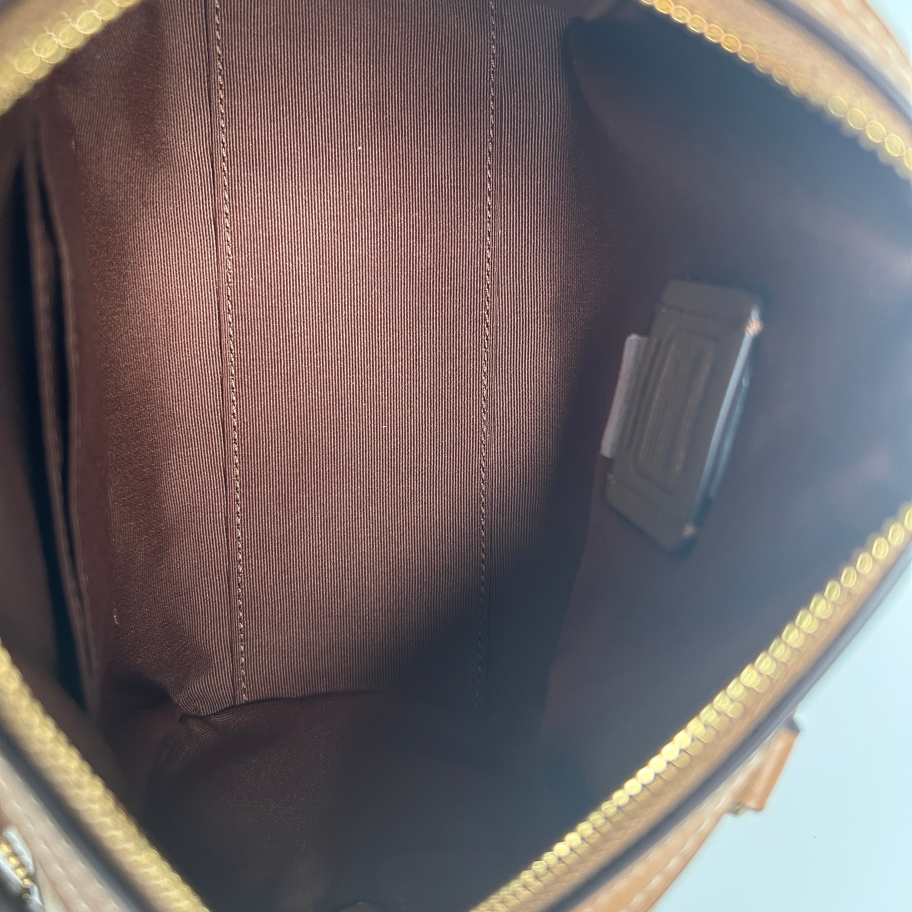 Coach Mini Rowan Crossbody Khaki Chalk Signature Canvas Satchel Excellent