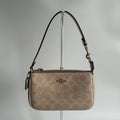 Coach Nolita 19 Khaki Chalk Signature Canvas Shoulder Bag Excellent