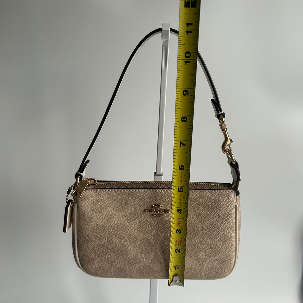 Coach Nolita 19 Khaki Chalk Signature Canvas Shoulder Bag Excellent