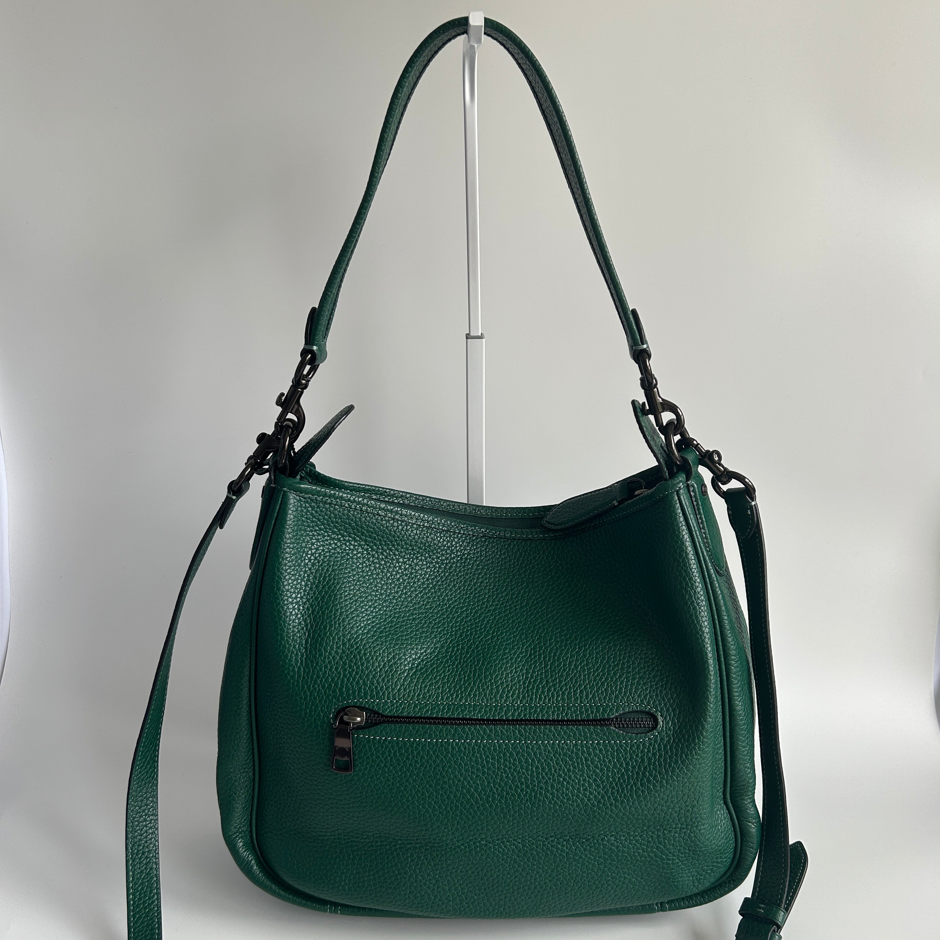 Coach Cary Green Pebble Leather Shoulder Bag Excellent