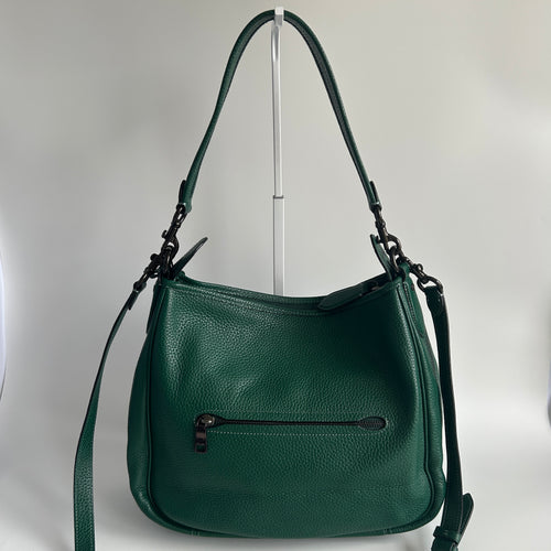Coach Cary Green Pebble Leather Shoulder Bag Excellent