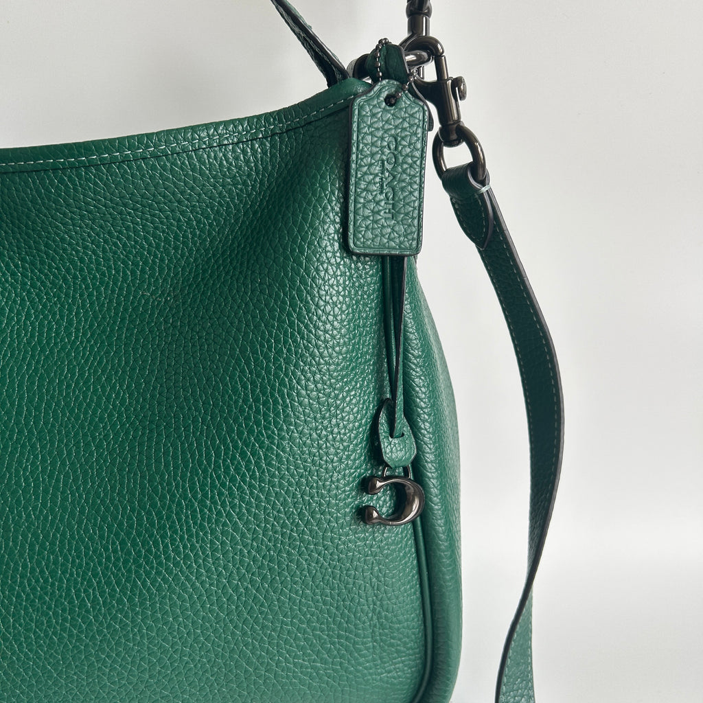 Coach Cary Green Pebble Leather Shoulder Bag Excellent