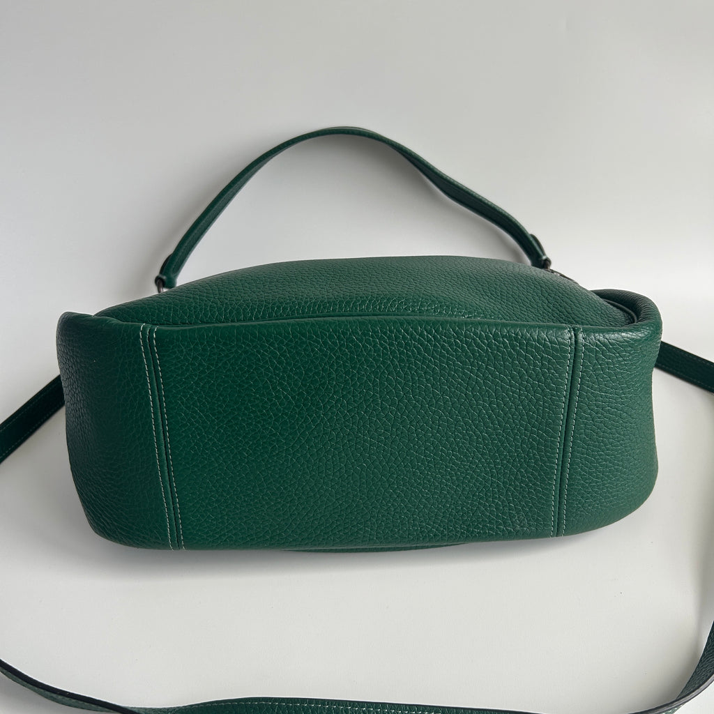 Coach Cary Green Pebble Leather Shoulder Bag Excellent